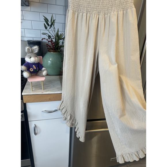 Gouchos Emery Rose SzS 100%cotton Tan Wide Leg Zand Waist Band 3.5 I 23 L32 NICE - Picture 4 of 11